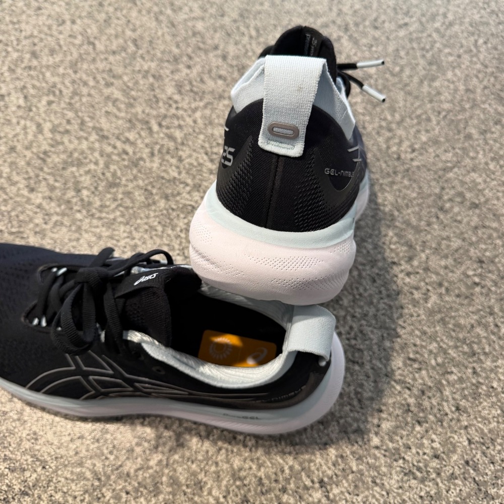 Asics Gel-Nimbus 25 Womens Running Shoes Black Pure Silver 1012B356 Size 11 - Picture 5 of 9